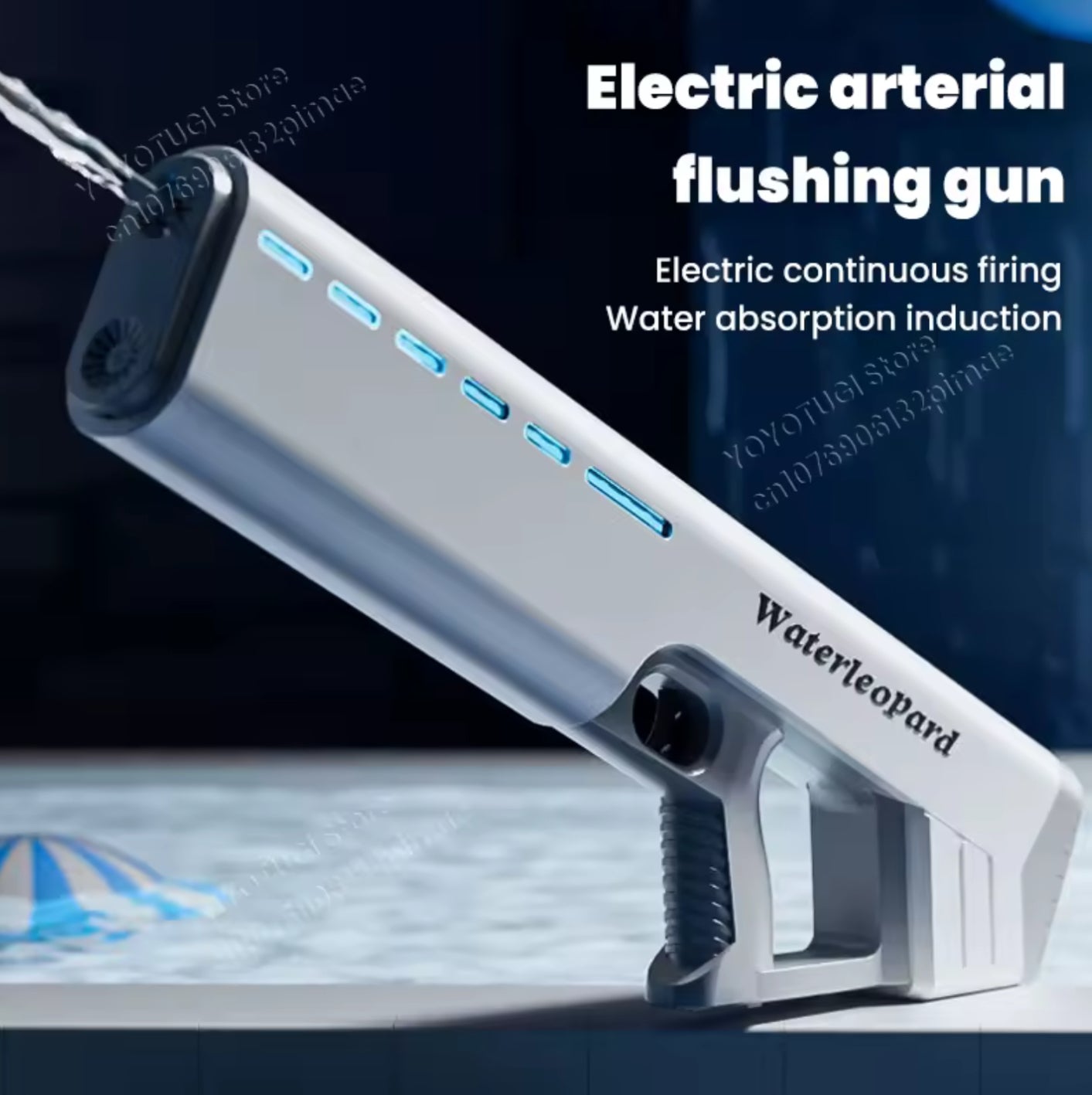 Pistola de agua eléctrica, completamente impermeable y automática