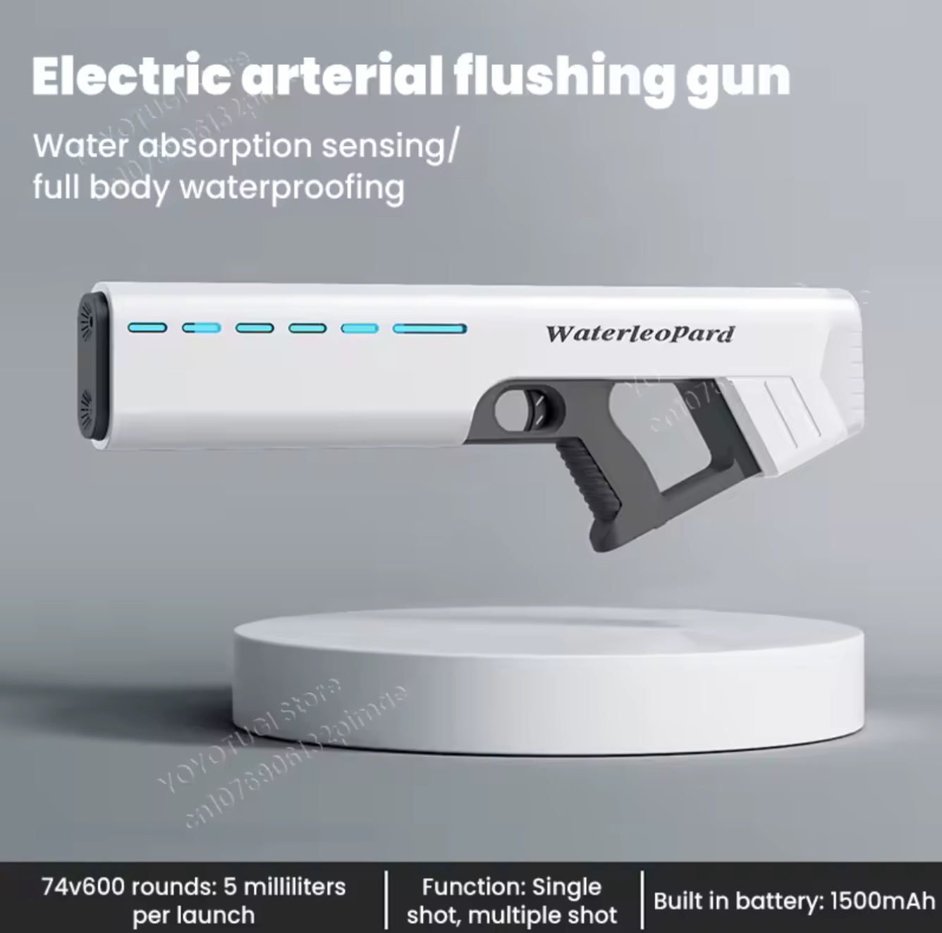 Pistola de agua eléctrica, completamente impermeable y automática